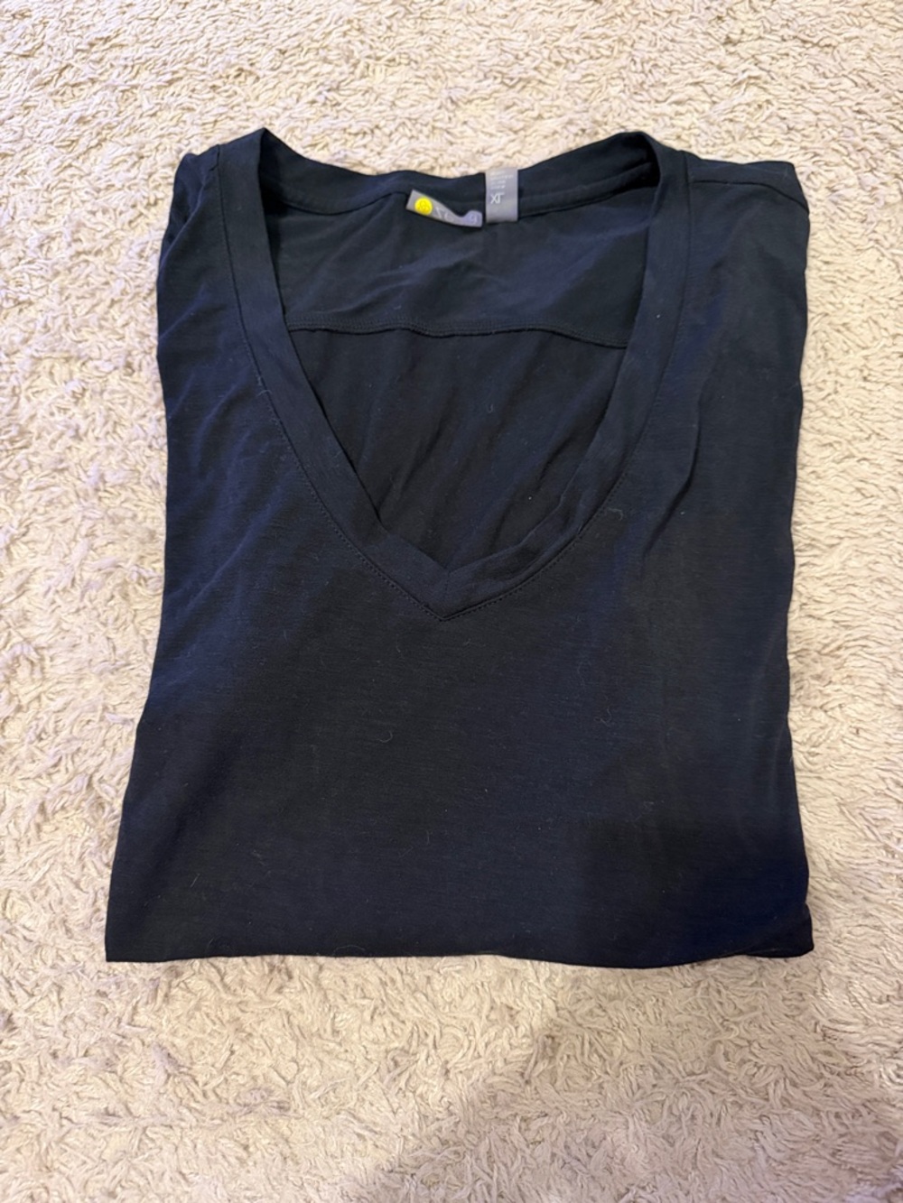 Zella Black V-Neck Short Sleeve Tee